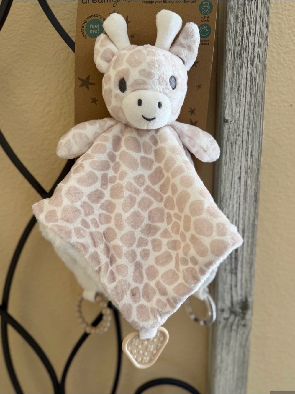 Plush Giraffe Comforter Security Blanket - Soft Pink